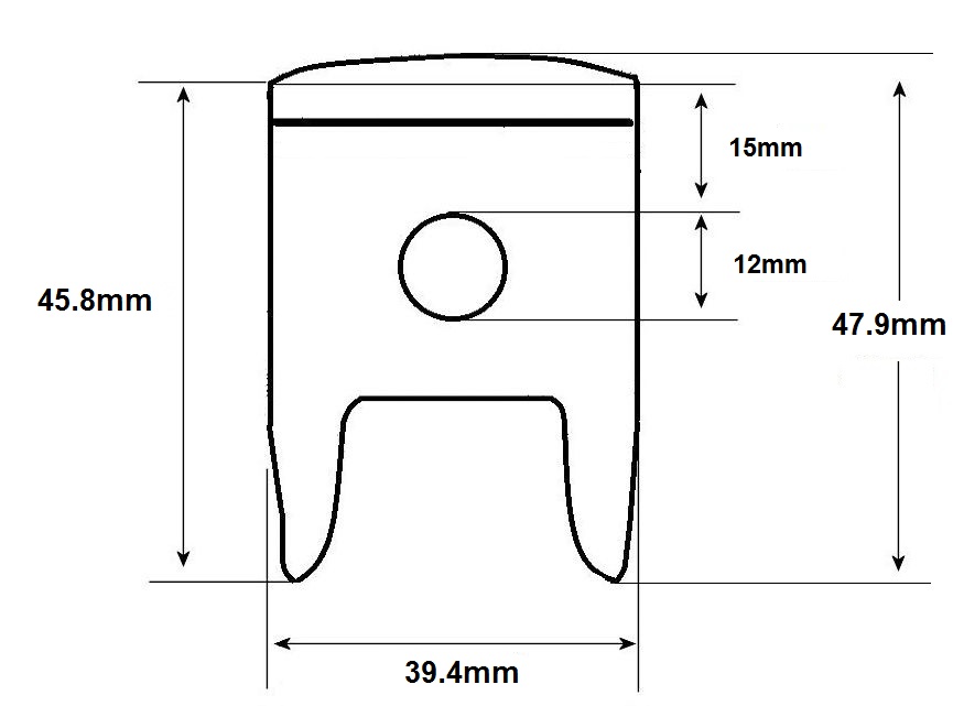Zinger 50LC piston dimensions